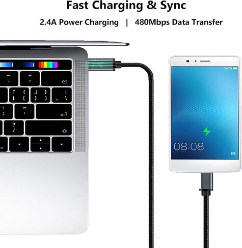 USB C to Micro USB Cable 1FT, Short 0.3M Braided Type C to Micro USB Cable in Saudi Arabia