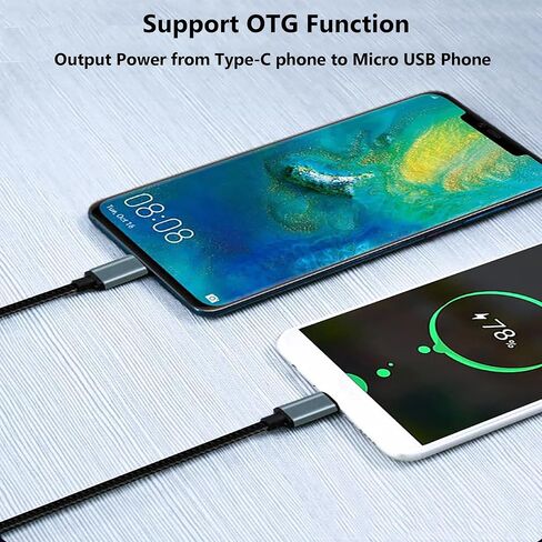 USB C to Micro USB Cable 1FT, Short 0.3M Braided Type C to Micro USB Cable in Saudi Arabia