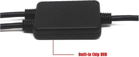 USB 2.0 Splitter, 30cm Right Angle USB Splitter Cable, 2 Ports USB Hub 1 Male to 2 Female Extension Splitter Y Type Cable (Right Angle) in Kuwait