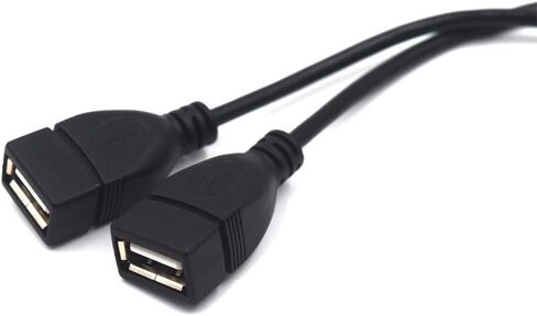 USB 2.0 Splitter, 30cm Right Angle USB Splitter Cable, 2 Ports USB Hub 1 Male to 2 Female Extension Splitter Y Type Cable (Right Angle) in Kuwait