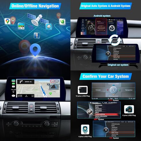 Car Stereo for BMW 5 E60 E61 E63 E64 CCC 2005-2008, 12.3 inch Car Audio Receivers Car Radio Touchscreen with Wireless Aftermarket Android Auto Head Unit Backup Camera GPS Carplay for Apple Car Play in Saudi Arabia