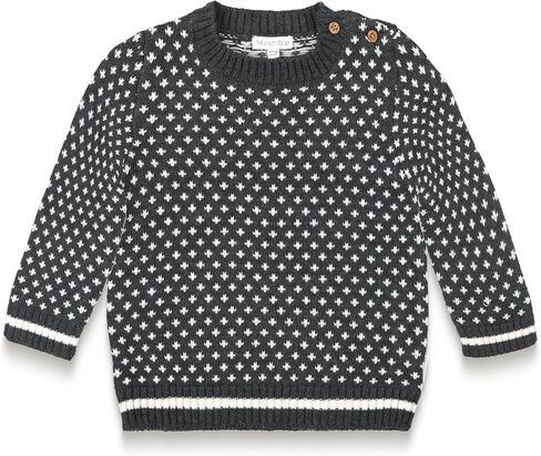 Toddler Baby Boy Cotton Knitted Sweater Long Sleeve Round Neck Pullover Tops Fall Winter Clothes in Saudi Arabia