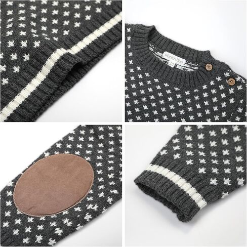 Toddler Baby Boy Cotton Knitted Sweater Long Sleeve Round Neck Pullover Tops Fall Winter Clothes in Saudi Arabia
