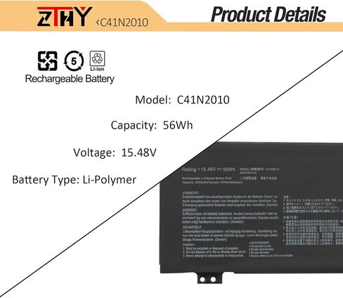 ZTHY 56Wh C41N2010 استبدال بطارية الكمبيوتر المحمول ASUS ROG Strix G15 G513IC G513IH G513QC G513QE ROG Strix G17 G713QE G713QE-HX008T G513IC-HN002T G513IH-GTX1650T G513QC-R735B6T G513QE -HN109T 15.48 فولت in Saudi Arabia