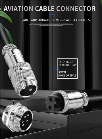 Aviation Plug GX16 Connector 2/3/4/5/6/7/8/9/10/12 Pin Socket with Wire 1M (3 Pin Female-Male) in Saudi Arabia