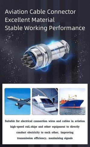 Aviation Plug GX16 Connector 2/3/4/5/6/7/8/9/10/12 Pin Socket with Wire 1M (3 Pin Female-Male) in Saudi Arabia