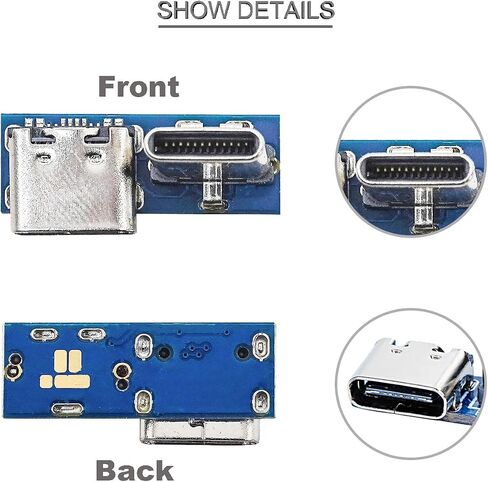 10 pcs USB Type-C Breakout Board Serial Basic Breakout Female Connector Type with Pin Header 2.54mm / 0.1" PCB Converter Board in Kuwait