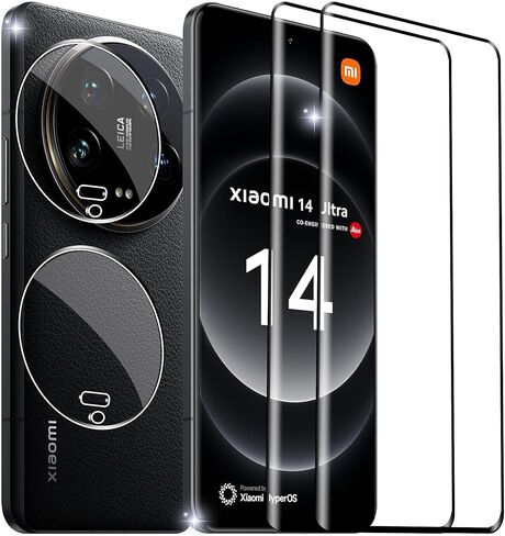 واقي شاشة فائق الجودة لهاتف Xiaomi 14 مع واقي عدسة الكاميرا، وطبقة من الزجاج المقوى المقاوم للخدش بقوة 9H، صديق للحافظة، مضاد لبصمات الأصابع، مضاد للخدش (2+2 عبوة) in Kuwait