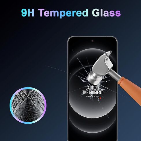 واقي شاشة فائق الجودة لهاتف Xiaomi 14 مع واقي عدسة الكاميرا، وطبقة من الزجاج المقوى المقاوم للخدش بقوة 9H، صديق للحافظة، مضاد لبصمات الأصابع، مضاد للخدش (2+2 عبوة) in Kuwait