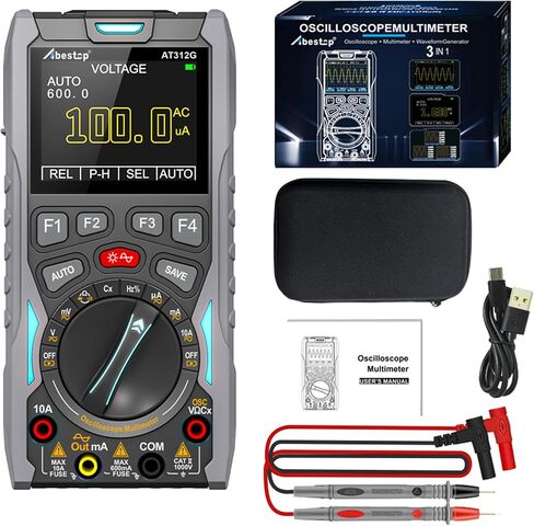 Abestop راسم الذبذبات 3 في 1 وظائف راسم الذبذبات المتعدد مع مولد الموجي 12 ميجا هرتز عرض النطاق الترددي 50MSa/s معدل أخذ العينات مصدر الإشارة متر اختبار (AT312G) in Kuwait