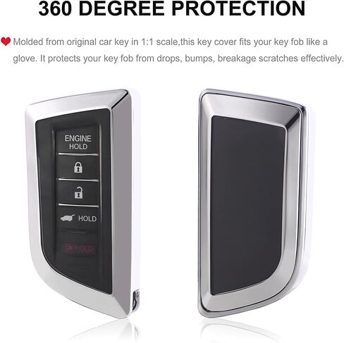 غطاء مفتاح Fob لـ Acura Soft TPU Car Key Shell Case Protector متوافق مع 2022 2023 Acura RDX MDX Integra A-spec w/Tech CVT (أحمر) in Saudi Arabia