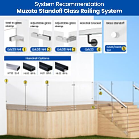 Muzata 8Pack Glass Standoff Screws 1 21/32 inch Heavy Duty Stainless Steel Glass Pin for Glass Railing Side Mount, GA05 SL4 in Kuwait