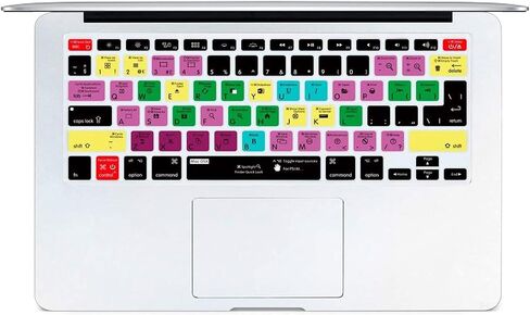 MacOs Mac OSX Primary Finder Safari iWorks MS Office Shortcuts Hot Keys Pattern Silicone Keyboard Cover Keyboard for MacBook Air 13 inch(No-Touch ID) ; for MacBook Pro 13, 15 (2015 Before) in Saudi Arabia