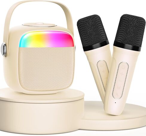 Karaoke Machine for Kids & Adults, Mini Portable Bluetooth Speaker with Microphones, Home Party Karaoke Speaker Support SD Card/USB, Gift for Brithday, and Toys for Girls/Boys in Saudi Arabia
