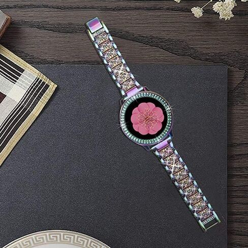 متوافق مع ساعة Samsung Galaxy Watch Active 2 Band 40mm 44mm + حافظة، حزام بديل للسيدات ومصد كامل حول الكمبيوتر in Kuwait