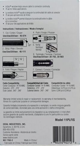 IDEAL INDUSTRIES INC. 89-211 RTQ RG-11/ Quad F-Type Compression Connector - (10 Pack) in Saudi Arabia