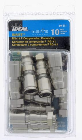 IDEAL INDUSTRIES INC. 89-211 RTQ RG-11/ Quad F-Type Compression Connector - (10 Pack) in Saudi Arabia