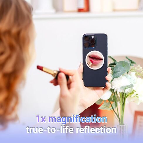 مرآة سيلفي مغناطيسية من JJC لهاتف iPhone 15 14 13 12 Pro Max Plus، حافظة Magsafe وجميع الهواتف الذكية، مرآة محدبة للهاتف الخلوي لتسجيل سيلفي/تسجيل الفيديو/الفيديو بزاوية واسعة، مقاس 2.2x0.2 (DxH) in Kuwait