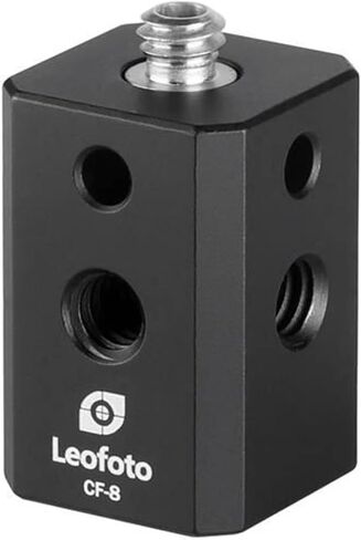 Leofoto CF-8 Tripod Multi-Adapter Post/Block with 1 Male 1/4" Stud, 4 Female 1/4" & Sockets 1 x 3/8" / 1/4" Female Accessory Ideal for Magic Arm in Saudi Arabia