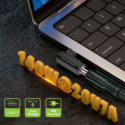 NFHK 140 واط 100 واط تيار مستمر جاك 5.5x2.1 مللي متر المدخلات إلى USB-C نوع-C بزاوية 90 درجة قابس طاقة محول الشحن للهاتف المحمول in Saudi Arabia