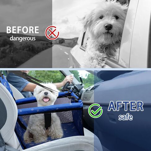 PetsHome مقعد سيارة للكلاب قابل للطي مقعد سيارة معزز مقاوم للماء وجيد التهوية حقيبة سفر أكسفورد للكلاب الصغيرة والمتوسطة والجراء والحيوانات الأليفة بنمط وردي in Saudi Arabia