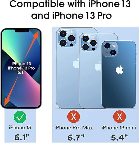 (4 عبوات) واقيات شاشة لهاتف iPhone 13 مقاس 6.1 بوصة مع أغطية خلفية، وواقي شاشة أمامي من الزجاج المقوى Akwox 9H وواقي شاشة خلفي لهاتف iPhone 13 / iP 13 pro (6.1 بوصة) in Kuwait