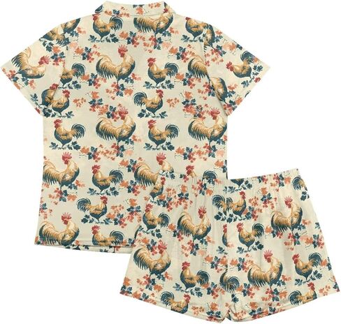 Women's Short Sleeve Sleepwear Button 2 Piece Plus Size Pajamas Casual Soft Stretchy Funny Nightwear with Pockets in Kuwait