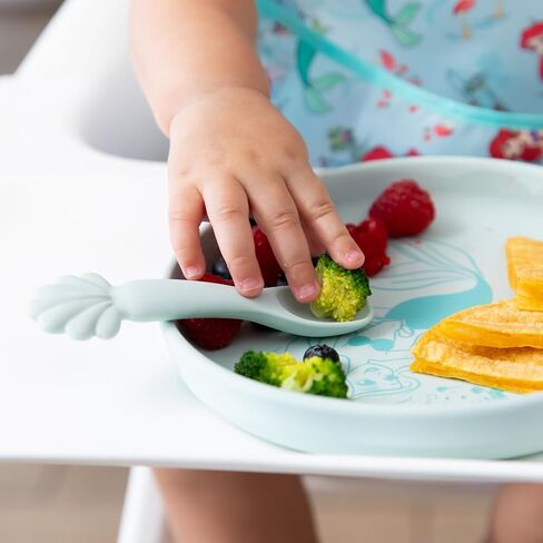 مجموعة أطباق وملعقة للأطفال والرضع من بامكينز، طبق سيليكون للرضع والأطفال، فطام الطفل، مستلزمات تغذية الأطفال، آمن للاستخدام في الميكروويف، سيليكون بلاتيني، للأعمار من 6 أشهر فما فوق، ميني ماوس in Kuwait