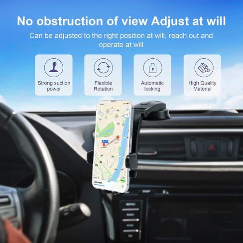 Dash Mount Phone Holder, Black, Compatible with iPhone 14/14 Pro/14 Pro Max, Samsung Galaxy S22/Note 20/A72/A52 5G, Huawei Google OnePlus and all smartphones in Saudi Arabia