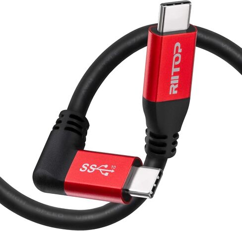 RIITOP USB C to C Cable 100W [10ft], USB 3.1 C (Gen 2) Cable [Angled] with E-Marker, up to 100W PD Charging, 10Gbps Data, 4K Video, Compatible with Oculus Quest 2, USB C Monitor Display in Kuwait