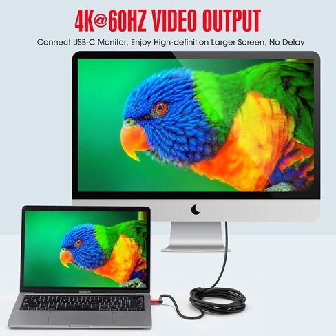 RIITOP USB C to C Cable 100W [10ft], USB 3.1 C (Gen 2) Cable [Angled] with E-Marker, up to 100W PD Charging, 10Gbps Data, 4K Video, Compatible with Oculus Quest 2, USB C Monitor Display in Kuwait
