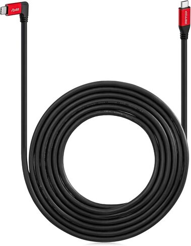 RIITOP USB C to C Cable 100W [10ft], USB 3.1 C (Gen 2) Cable [Angled] with E-Marker, up to 100W PD Charging, 10Gbps Data, 4K Video, Compatible with Oculus Quest 2, USB C Monitor Display in Kuwait
