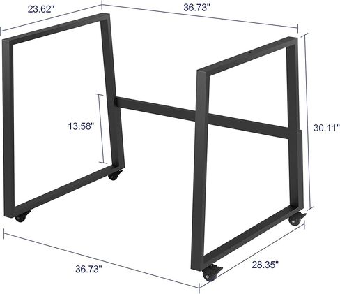 Rocelco Desk Deluxe Floor Stand Legs لـ DADR-40 وDADR-46 (R DADRB-FS)، 40-46 بوصة، أسود in Kuwait