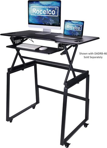 Rocelco Desk Deluxe Floor Stand Legs لـ DADR-40 وDADR-46 (R DADRB-FS)، 40-46 بوصة، أسود in Kuwait
