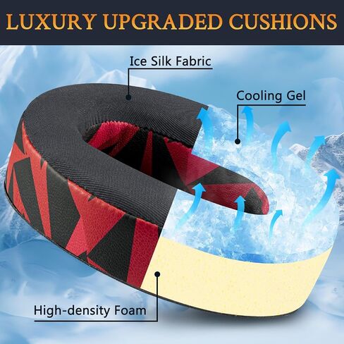 SOULWIT Cooling Gel Replacement Earpads for Audeze Maxwell Headphones, Ear Pads Cushions with Breathable Ice Silk Fabric, High-Density Noise Cancelling Foam - Black in Saudi Arabia