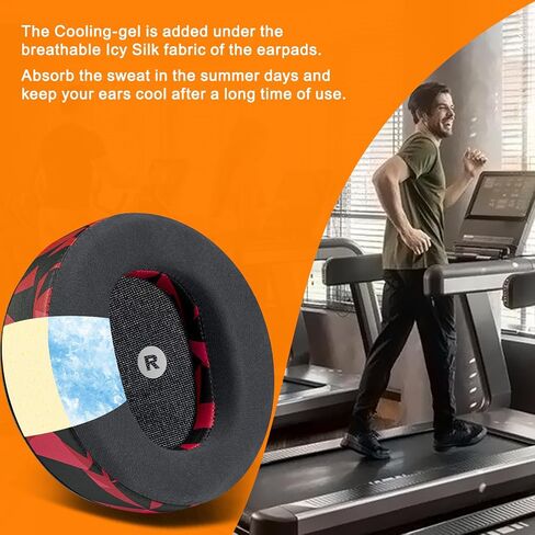 SOULWIT Cooling Gel Replacement Earpads for Audeze Maxwell Headphones, Ear Pads Cushions with Breathable Ice Silk Fabric, High-Density Noise Cancelling Foam - Black in Saudi Arabia