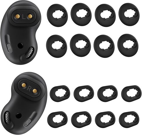 8 أزواج من سماعات الأذن Galaxy Buds Live Ear نصائح سيليكون محول الأذن الجناح نصائح Earbud نصائح استبدال Earbud نصائح Earbud نصائح استبدال Earbud Earbuds L / s متوافق مع Samsung Galaxy Buds Live Case أسود in Saudi Arabia
