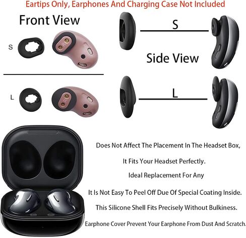 8 أزواج من سماعات الأذن Galaxy Buds Live Ear نصائح سيليكون محول الأذن الجناح نصائح Earbud نصائح استبدال Earbud نصائح Earbud نصائح استبدال Earbud Earbuds L / s متوافق مع Samsung Galaxy Buds Live Case أسود in Saudi Arabia