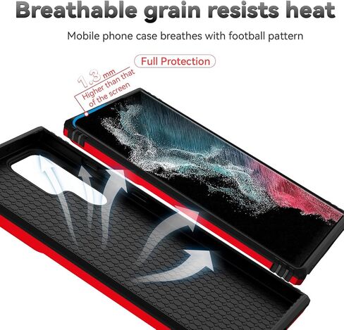 حافظة Hitaoyou لهاتف Samsung Galaxy S22 Ultra، S023-rosegold، حماية شديدة التحمل مع غطاء كاميرا ومسند، مقاوم للصدمات من الدرجة العسكرية، متوافق مع Galaxy S22 Ultra in Saudi Arabia