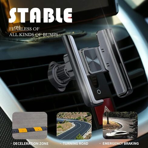 Car Vent Phone Holder, 360 Rotation, Compatible with iPhone and Samsung, Universal Phone Mount, Black in Saudi Arabia