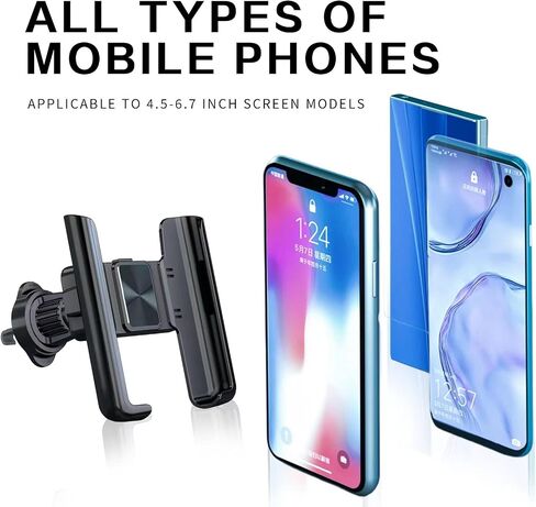 Car Vent Phone Holder, 360 Rotation, Compatible with iPhone and Samsung, Universal Phone Mount, Black in Saudi Arabia