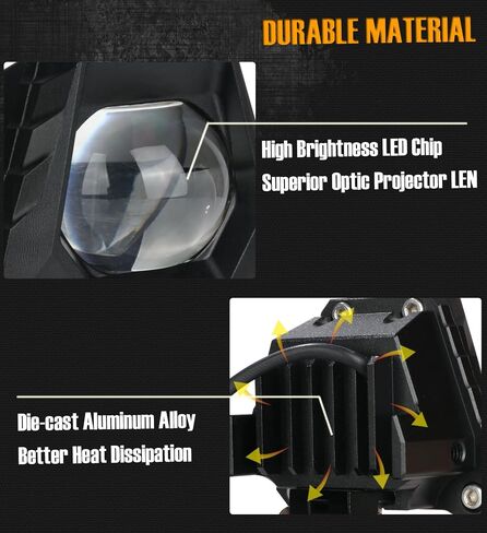 LED Pod Lights, Cube LED Pods Offroad Driving Light Spot Lights Ditch Lights Work Light Bar for Motorcycle Truck UTV ATV SUV Boat-2pcs in Saudi Arabia