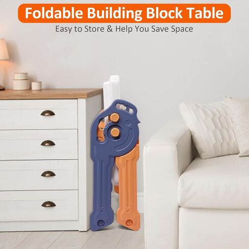 8-in-1 Kids Table and Chair Set, Foldable Kids Activity Table for Toddlers 3-5, Toddler Activity Table Building Block Table with Whiteboard, Water Table Sand Table Sensory Table for Boys Girls in Saudi Arabia