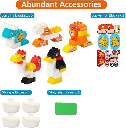8-in-1 Kids Table and Chair Set, Foldable Kids Activity Table for Toddlers 3-5, Toddler Activity Table Building Block Table with Whiteboard, Water Table Sand Table Sensory Table for Boys Girls in Saudi Arabia