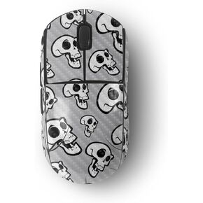 MightySkins Carbon Fiber Skin Compatible with Logitech G Pro Wireless Gaming Mouse - Laughing Skulls | Protective, Durable Textured Carbon Fiber Finish | Easy to Apply