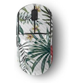 MightySkins Carbon Fiber Skin Compatible with Logitech G Pro Wireless Gaming Mouse - Tropical Hibiscus | Protective, Durable Textured Carbon Fiber Finish | Easy to Apply