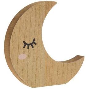 Sleeping Wood Moon Table Decoration Nursery Kids Room Home Decor