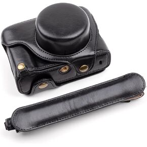 MUZIRI KINOKOO Fuji X100VI Case, PU Leather Protective Case Compatible for Fujifilm X100VI Camera with Adjustable Shoulder Strap Easy Carrying X100VI Case Add Grip to Camera - Coffee
