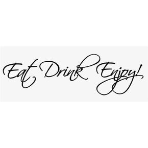 uxcell Eat Drink Enjoy Quote Sticker Removable PVC Wall Sticker DIY Art Decals for Home Bedroom Office Decoration