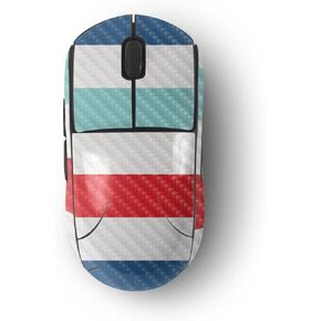 MightySkins Carbon Fiber Skin Compatible with Logitech G Pro Wireless Gaming Mouse - Sailor Stripes | Protective, Durable Textured Carbon Fiber Finish | Easy to Apply